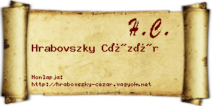 Hrabovszky Cézár névjegykártya